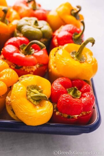 Couscous Stuffed Peppers | Greedy Gourmet