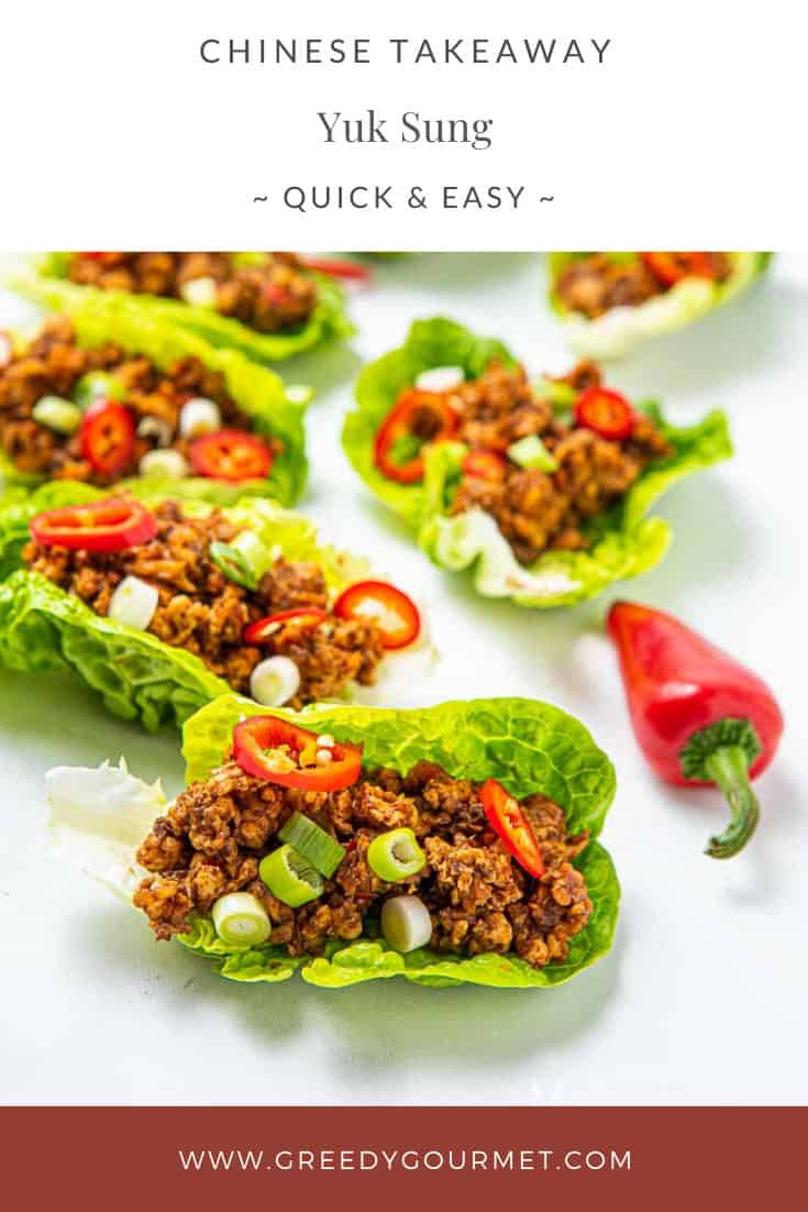 Lettuce cups with meat inside, yuk sung appetizer