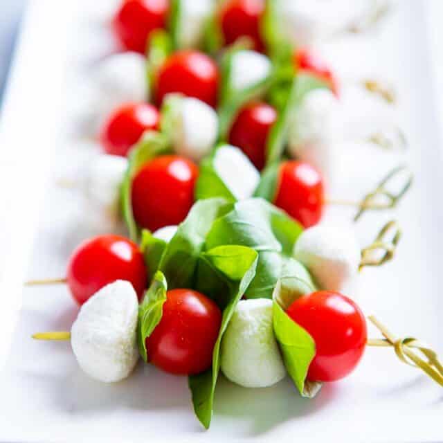 Caprese Skewers - An Italian Starter Recipe | Greedy Gourmet