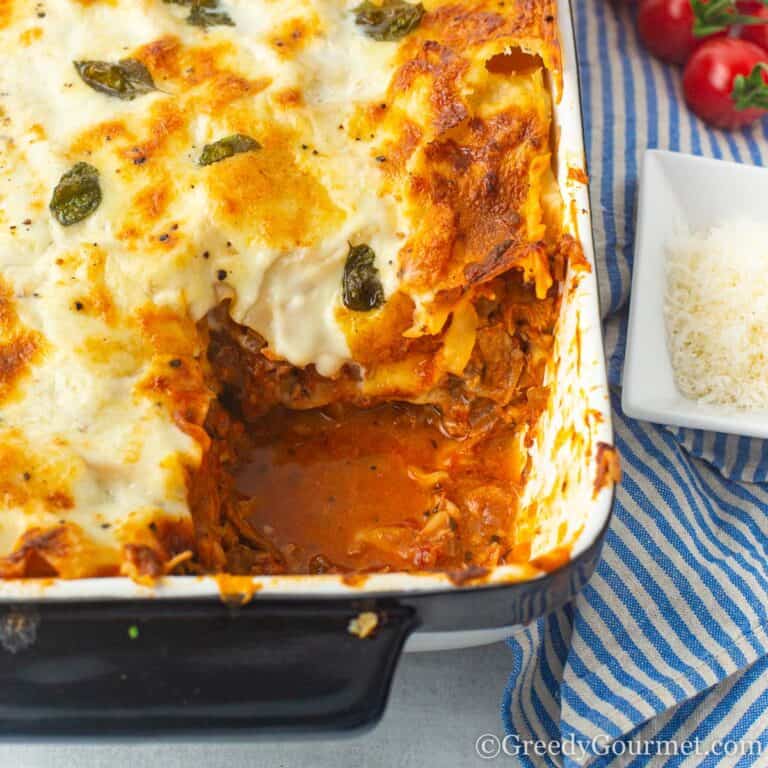 Leftover Turkey Lasagna | Greedy Gourmet